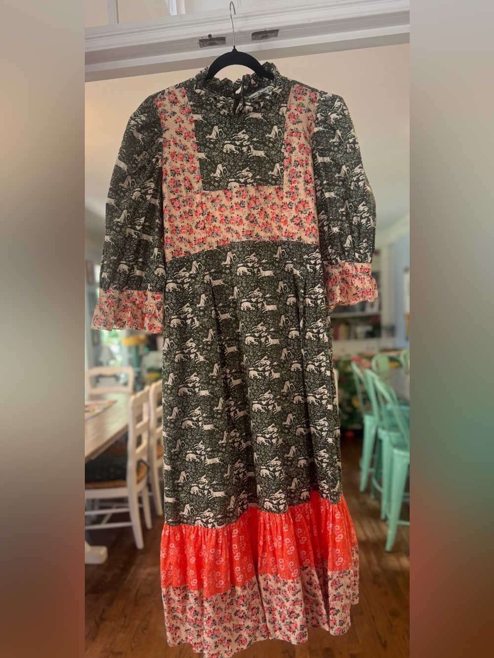 Batsheva x Laura Ashley Ruthin Prairie Midi Dress Abercastle Green